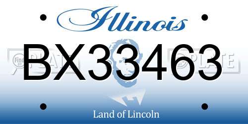 BX33463 Illinois License Plate