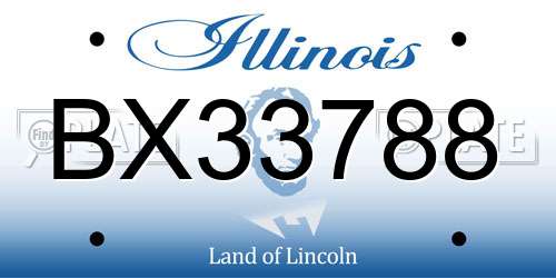 BX33788 Illinois License Plate