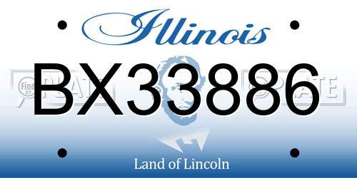 BX33886 Illinois License Plate