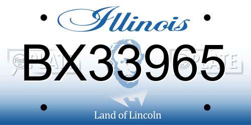 BX33965 Illinois License Plate