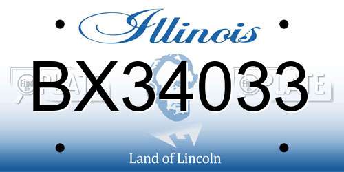 BX34033 Illinois License Plate