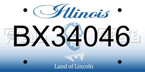 BX34046 Illinois License Plate