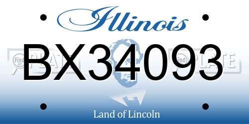 BX34093 Illinois License Plate
