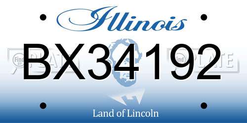 BX34192 Illinois License Plate