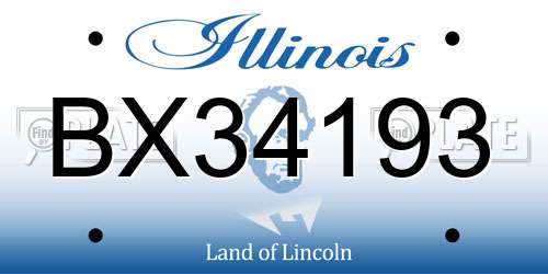 BX34193 Illinois License Plate