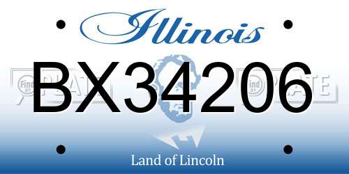 BX34206 Illinois License Plate
