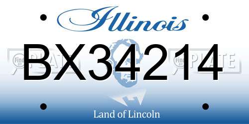 BX34214 Illinois License Plate