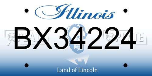 BX34224 Illinois License Plate