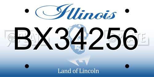 BX34256 Illinois License Plate