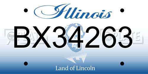 BX34263 Illinois License Plate