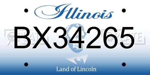 BX34265 Illinois License Plate