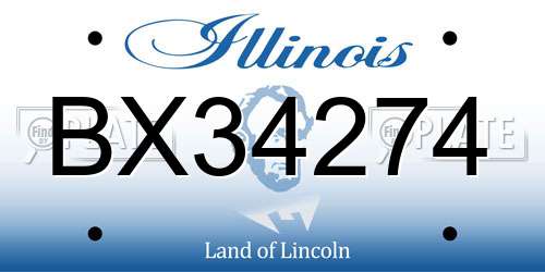 BX34274 Illinois License Plate