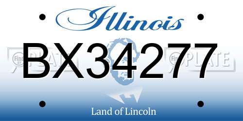 BX34277 Illinois License Plate