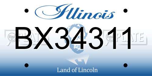 BX34311 Illinois License Plate