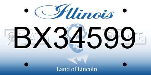 BX34599 Illinois License Plate