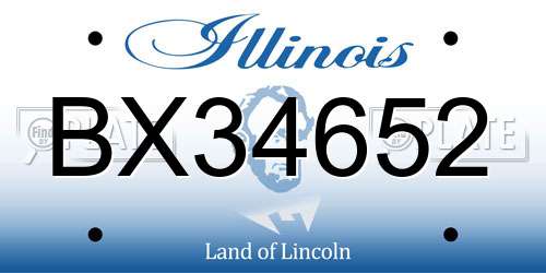 BX34652 Illinois License Plate