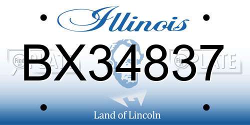 BX34837 Illinois License Plate