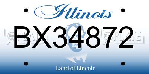 BX34872 Illinois License Plate