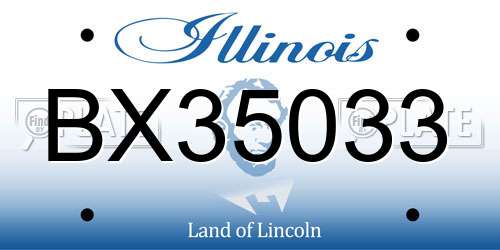BX35033 Illinois License Plate