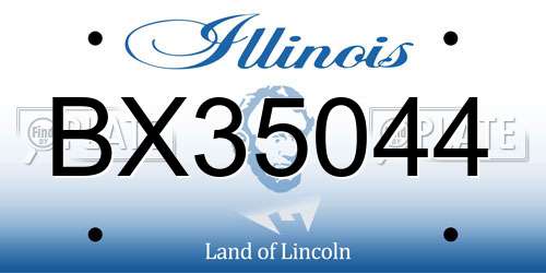 BX35044 Illinois License Plate