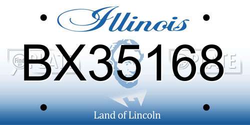 BX35168 Illinois License Plate