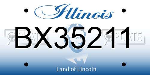 BX35211 Illinois License Plate