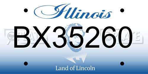 BX35260 Illinois License Plate