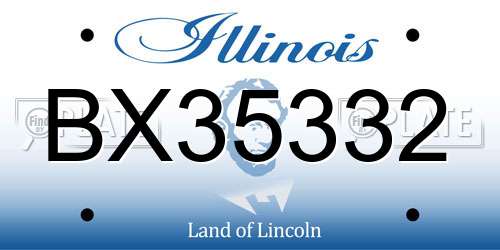 BX35332 Illinois License Plate