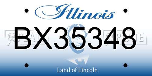 BX35348 Illinois License Plate