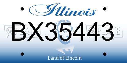 BX35443 Illinois License Plate