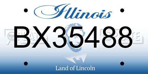 BX35488 Illinois License Plate