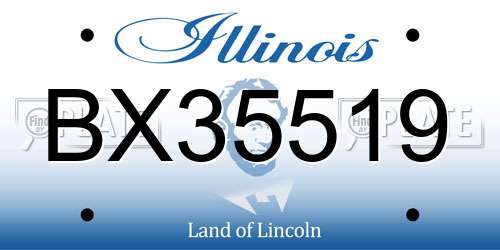 BX35519 Illinois License Plate