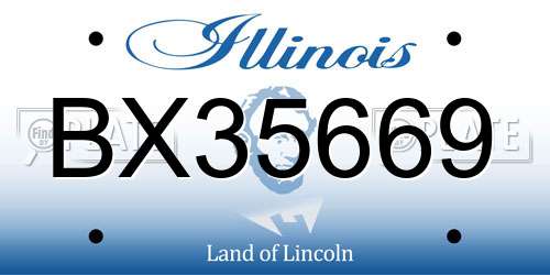 BX35669 Illinois License Plate