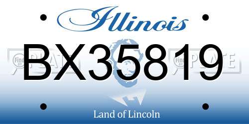 BX35819 Illinois License Plate