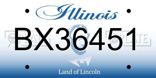 BX36451 Illinois License Plate