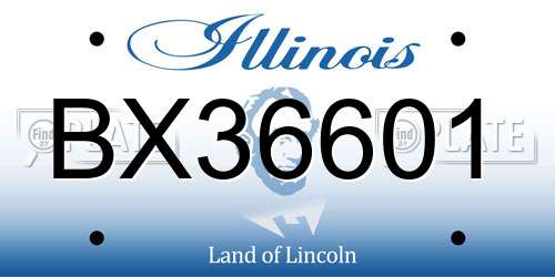 BX36601 Illinois License Plate