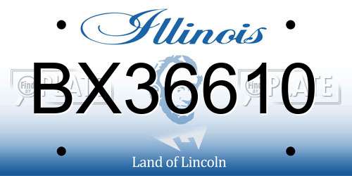 BX36610 Illinois License Plate
