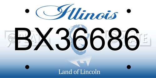 BX36686 Illinois License Plate