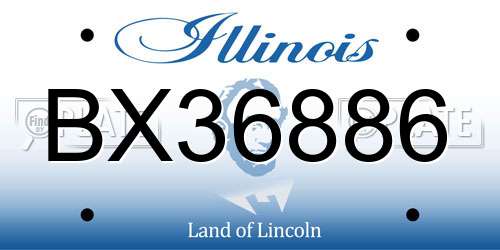 BX36886 Illinois License Plate