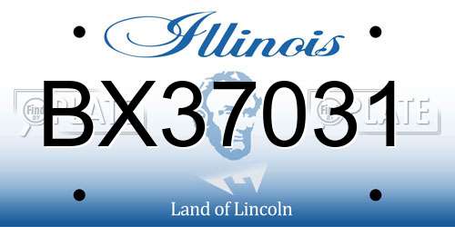 BX37031 Illinois License Plate