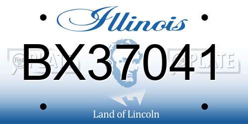 BX37041 Illinois License Plate