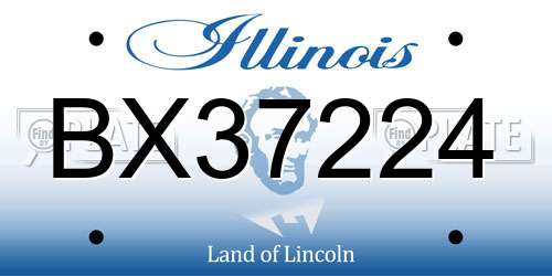 BX37224 Illinois License Plate
