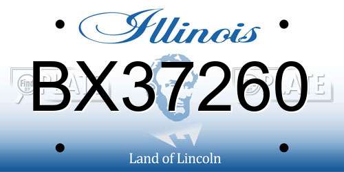 BX37260 Illinois License Plate