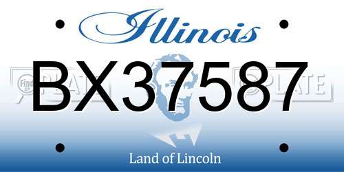 BX37587 Illinois License Plate
