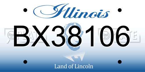 BX38106 Illinois License Plate