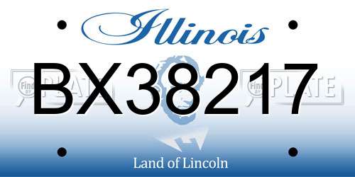 BX38217 Illinois License Plate