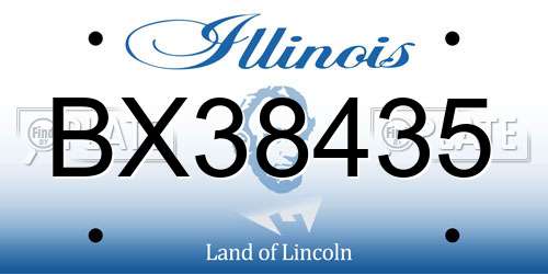 BX38435 Illinois License Plate