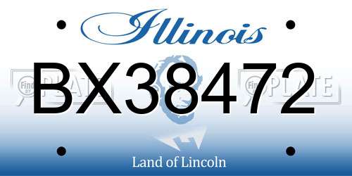 BX38472 Illinois License Plate