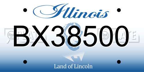 BX38500 Illinois License Plate