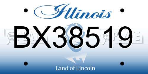 BX38519 Illinois License Plate